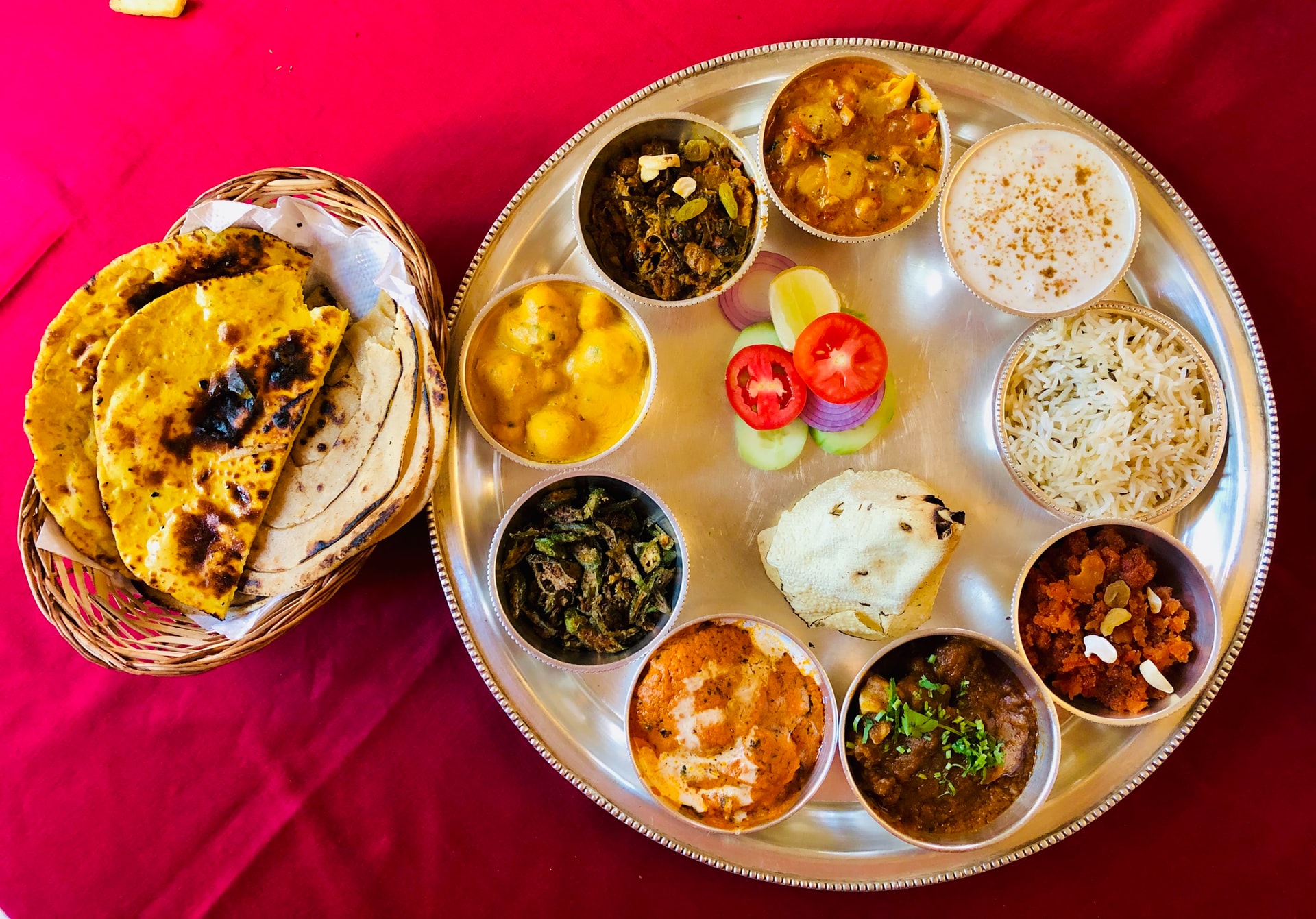 Rajasthani Thali, Local food in Rajasthan.