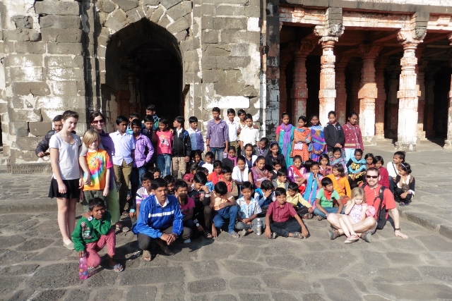 School trip we met at Fort Daulatabad who wanted a photo with us