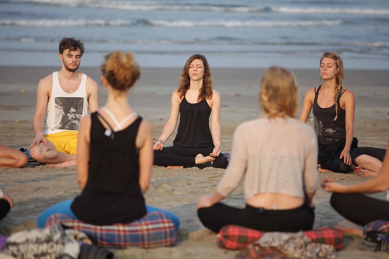 Yoga by the beach in Goa