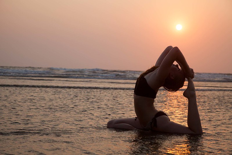 Yoga on Goa beach, yoga teacher training courses in India
